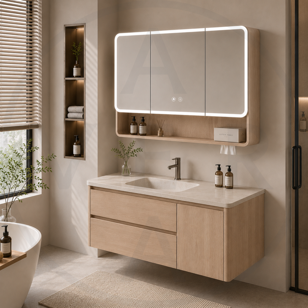 Avera Terra Signature Sintered Stone Basin Bathroom Vanity Set - Nature