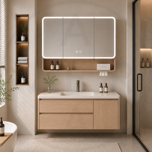 Avera Terra Signature Sintered Stone Basin Bathroom Vanity Set - Nature